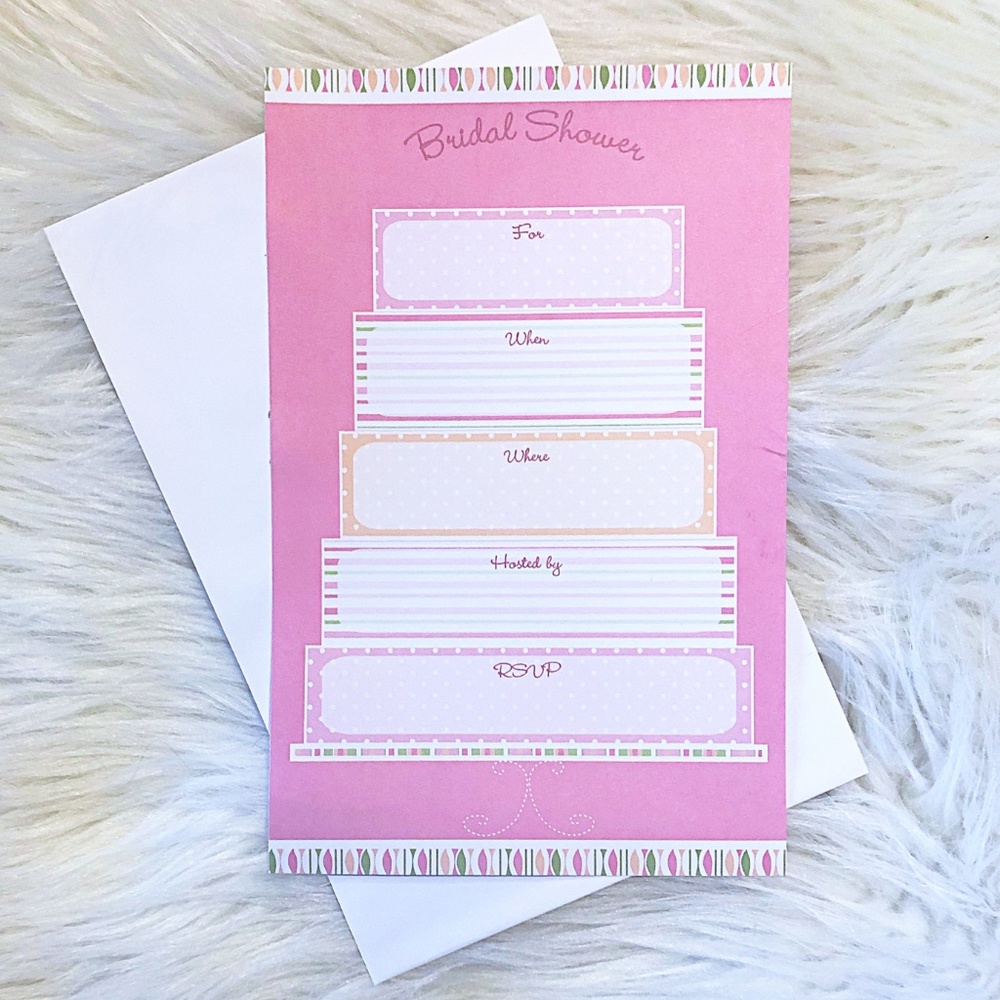 $5 CLEARANCE! Bridal Shower Wedding Cake Invitation Set - Picture 4 of 9